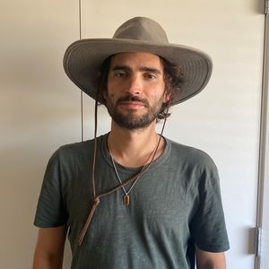 Brixton wide brim canvas hat with leather strap